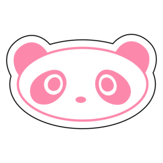 Oval Face Panda Sticker (Pink)